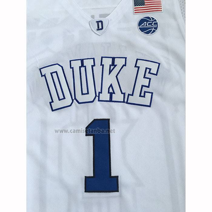 Camiseta NCAA Duke Blue Devils Zion Williamson Blanco